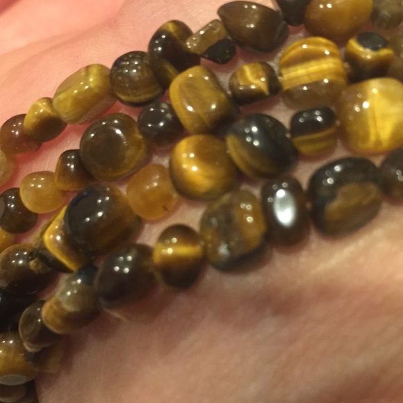 Eye of the TIGER Bead Necklace 34” long - Picture 3 of 8